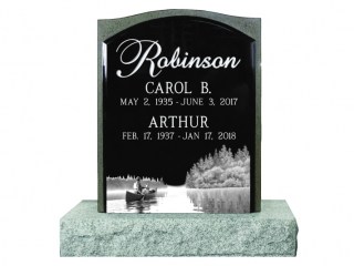 (EGM-839) 2-2x0-6x2-8 Black Hammered Granite and 3-0x1-0x0-6 Gray Base (LASER)